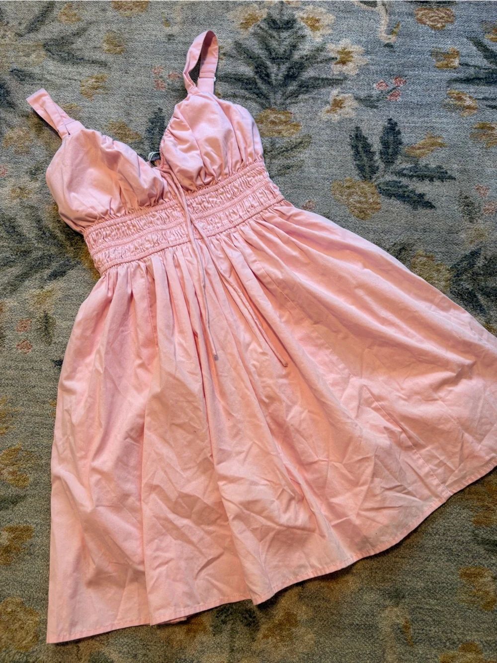 Abercrombie & Fitch Pink Poplin Sleeveless Babydoll Mini Dress Small
